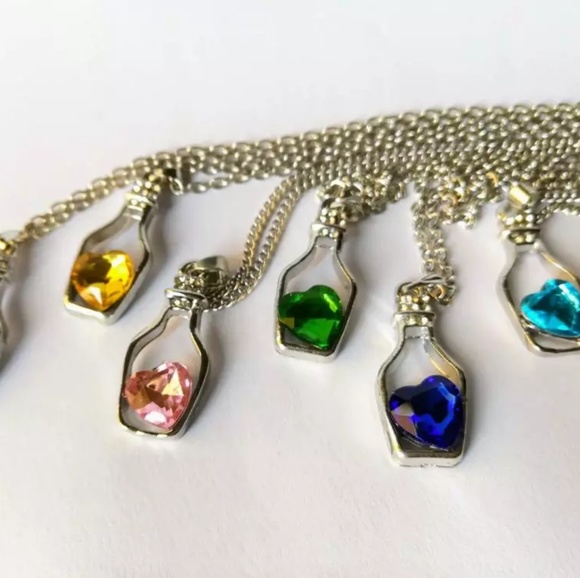 💙Dark blue crystal heart love drift necklace - Picture 4 of 5